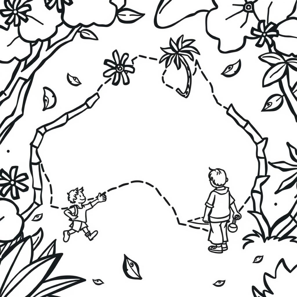 Birthday Treasure Hunt Coloring Page coloring page