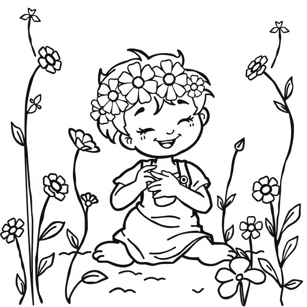 Flower Crown Coloring Page coloring page