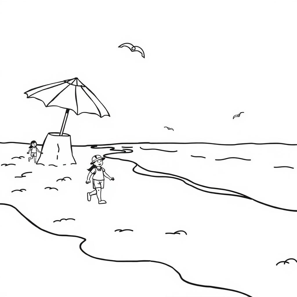 Beach Day Coloring Page coloring page