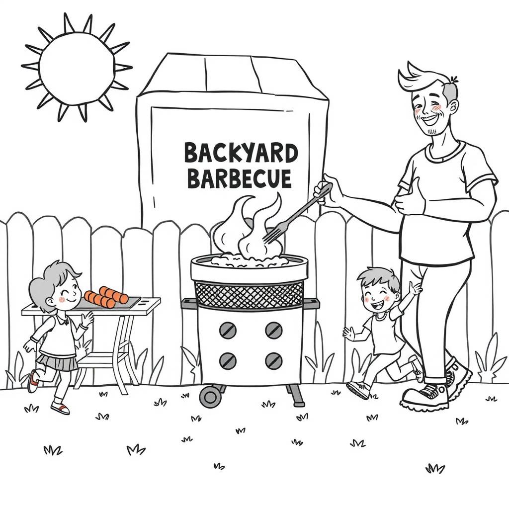 BBQ Sunday coloring page