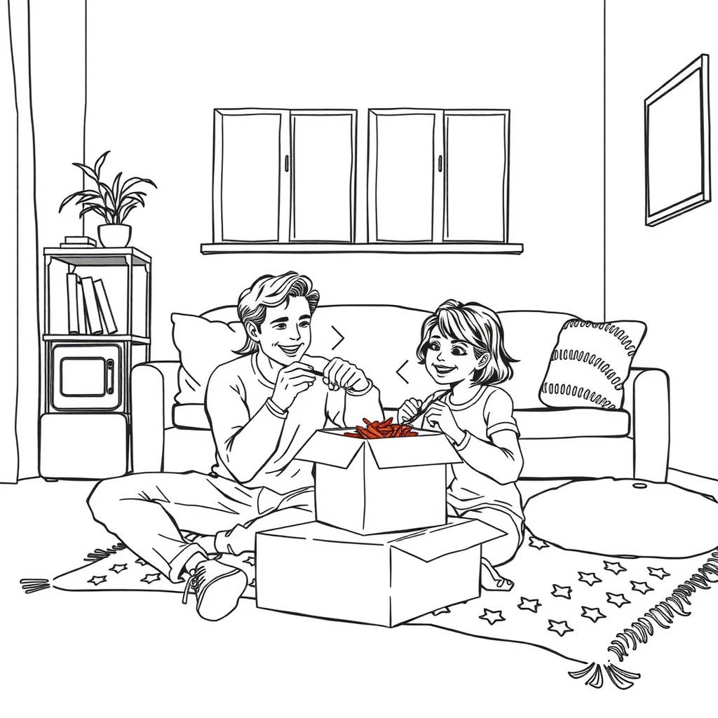 Takeaway Night Coloring Page coloring page