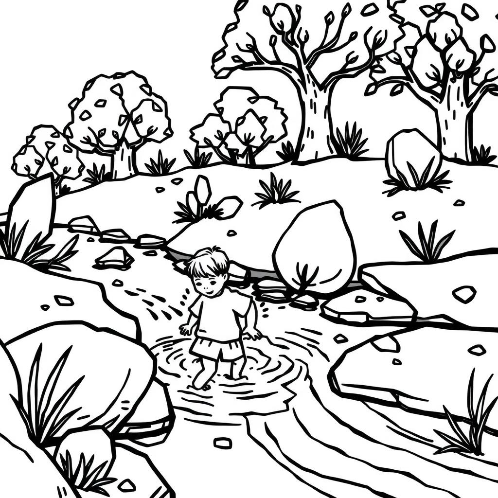 Creek Splash Coloring Page coloring page
