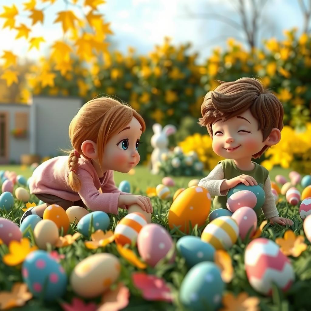 Easter Egg Hunt Coloring Page