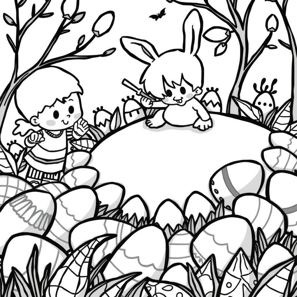 Easter Egg Hunt Coloring Page coloring page