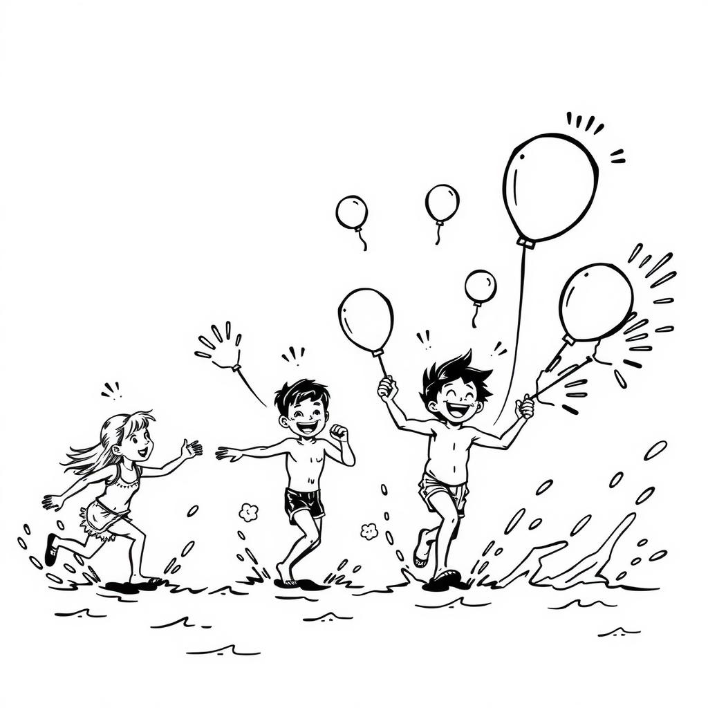Water Bombs Coloring Page coloring page