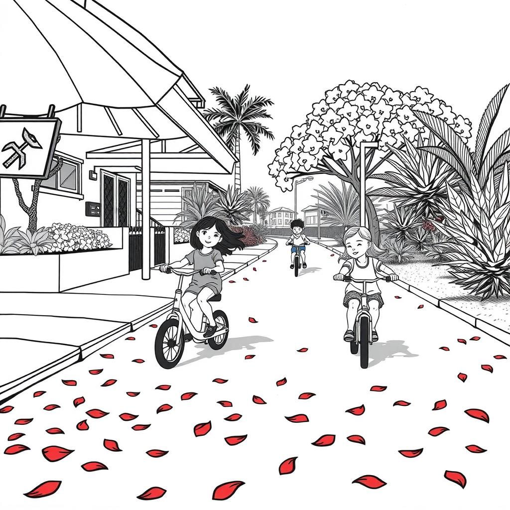 Neighbourhood Street Coloring Page coloring page