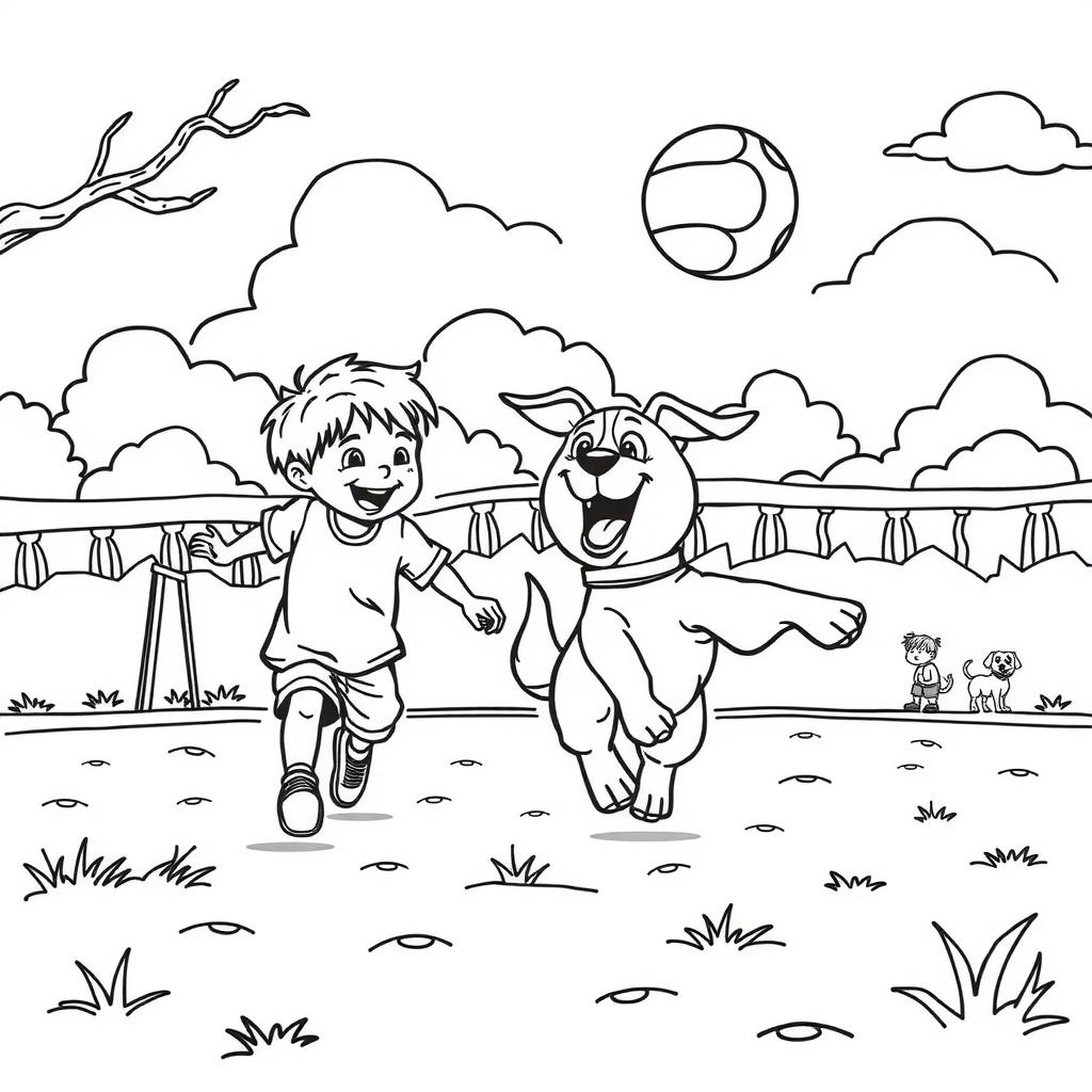 Dog Park Coloring Page coloring page