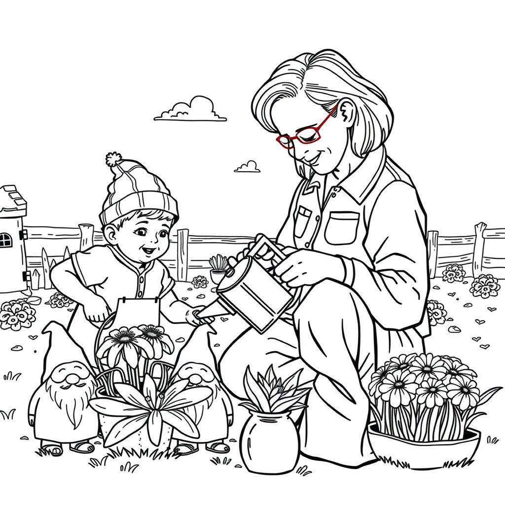 Nana's Garden Coloring Page coloring page