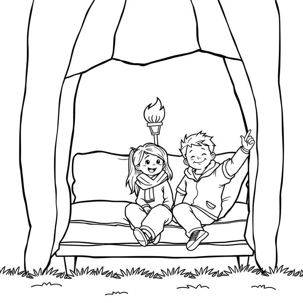 Cubby Fort Coloring Page coloring page