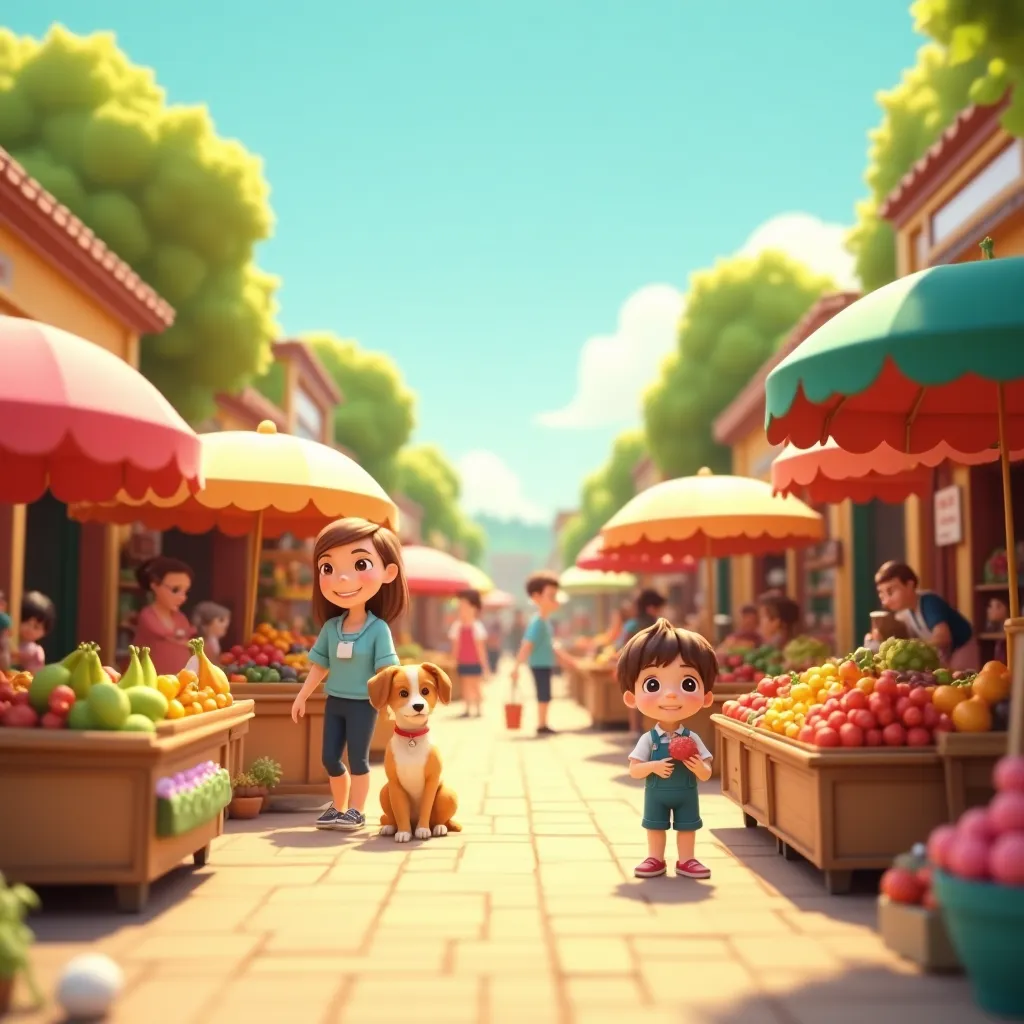 Market Day Coloring Page