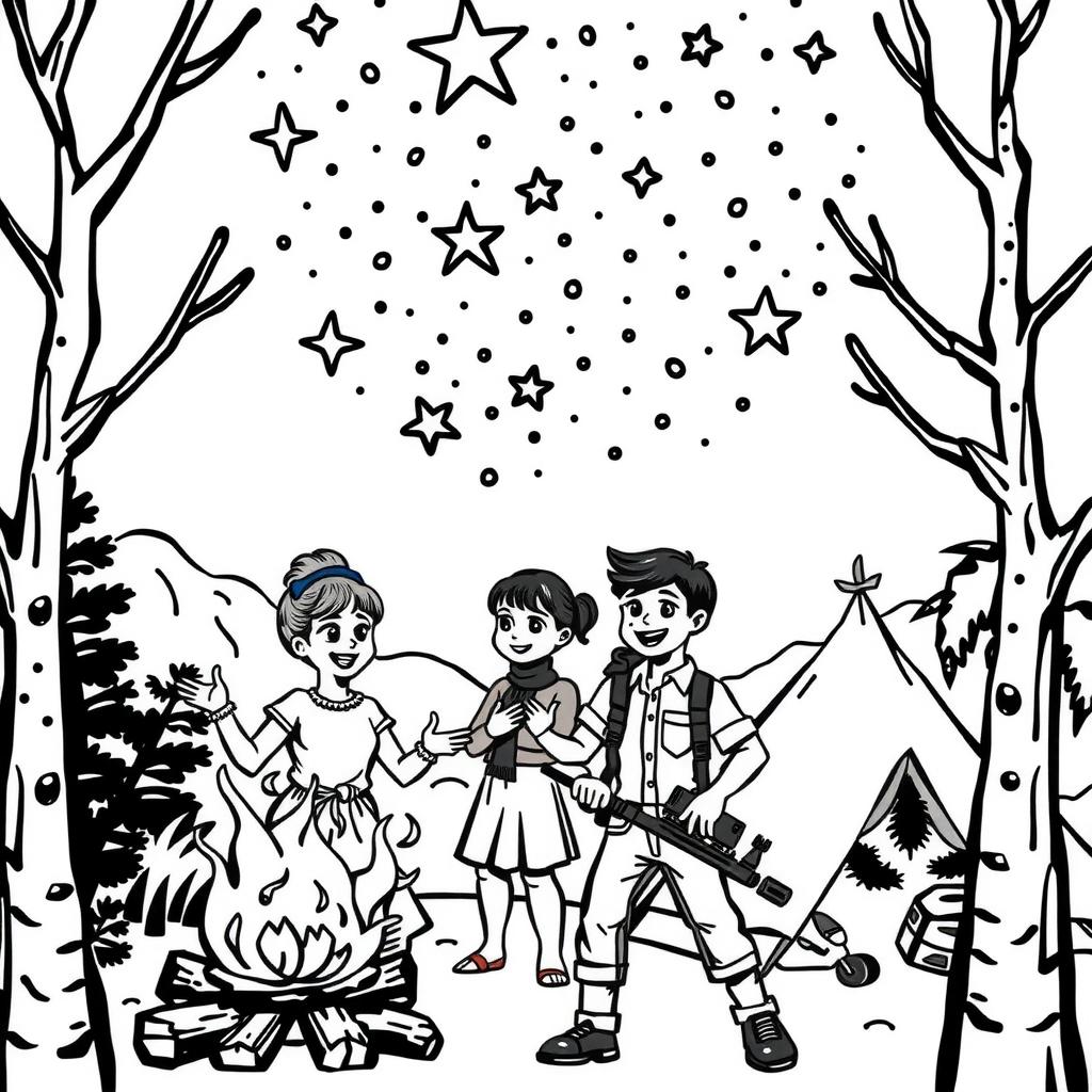 Camping Trip Coloring Page coloring page
