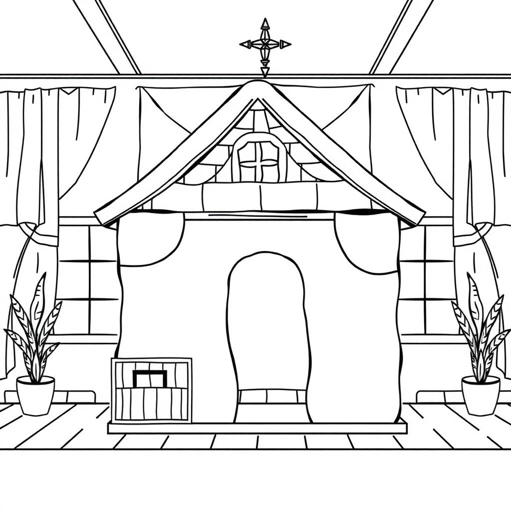Cubby House Coloring Page coloring page