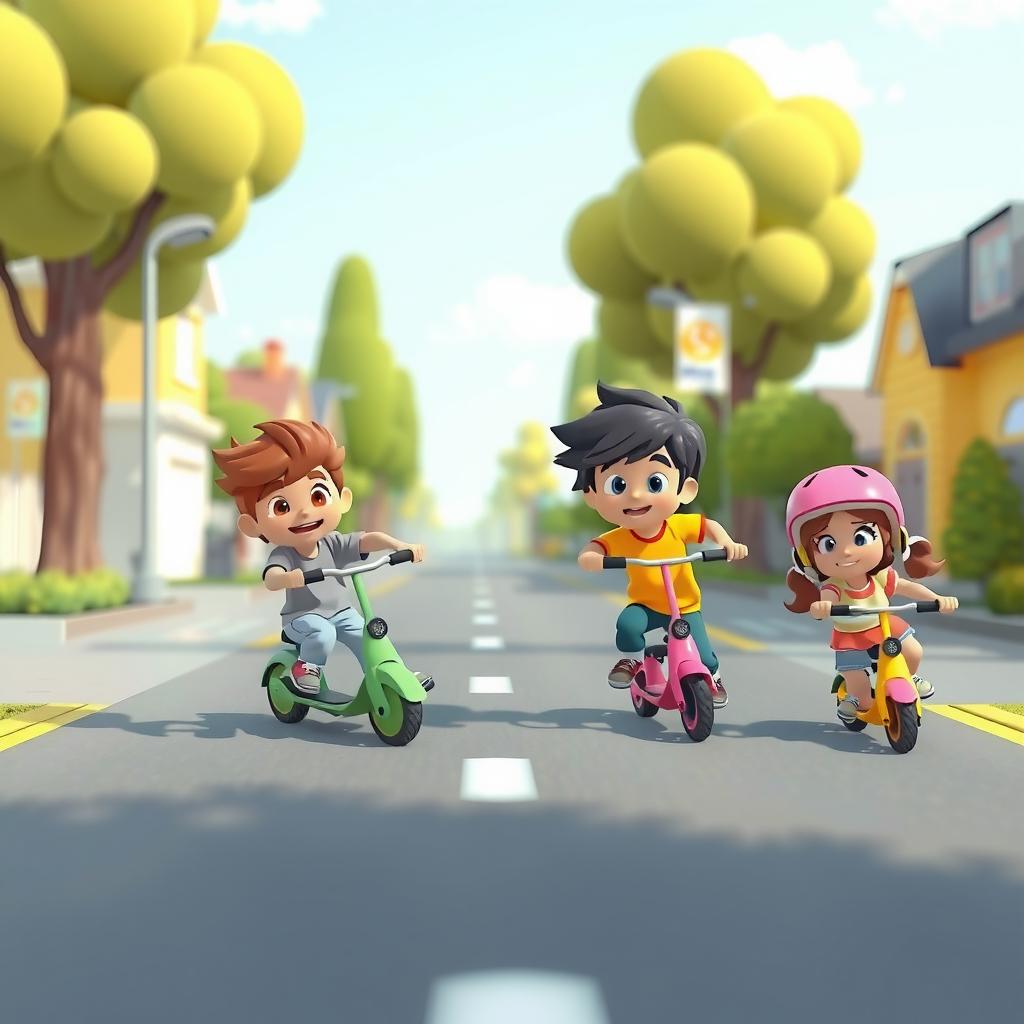 Scooter Race Coloring Page