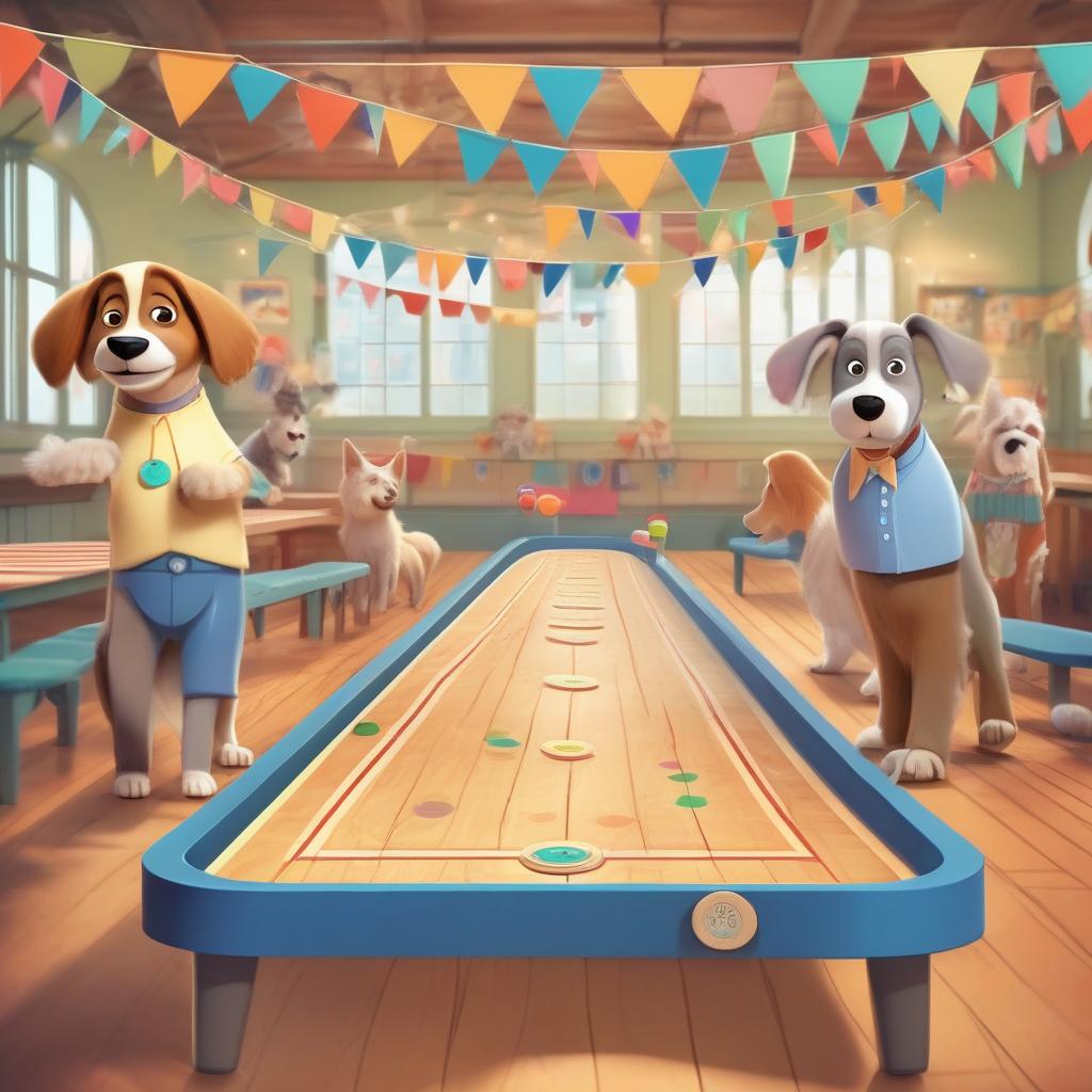 Grannies' Shuffleboard Coloring Page