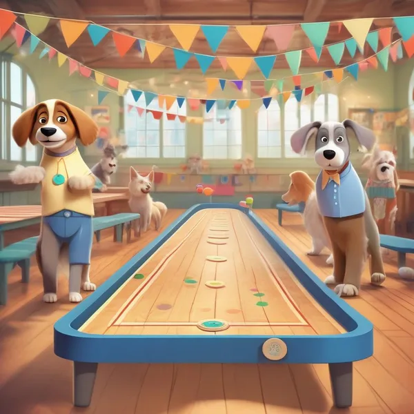 Grannies' Shuffleboard Coloring Page
