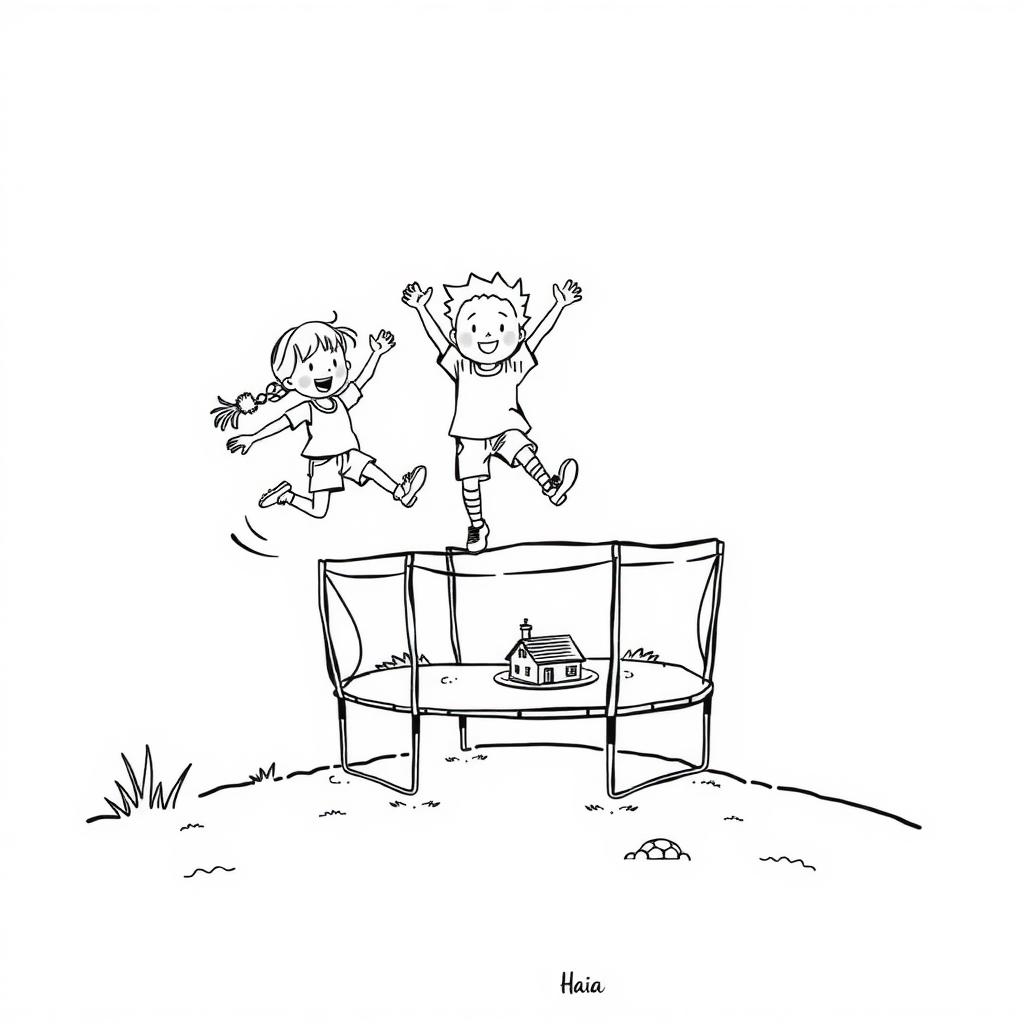 Trampoline Jump Coloring Page coloring page