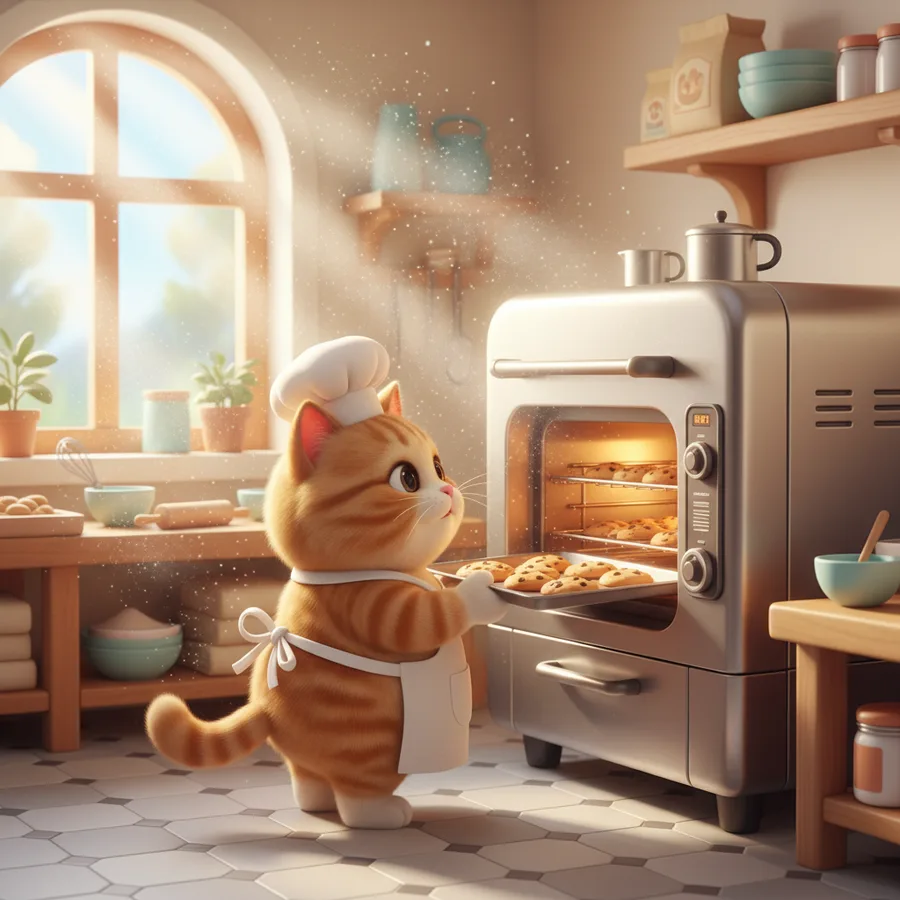 Chef Whiskers Baking Cookies — Free Coloring Page for Kids