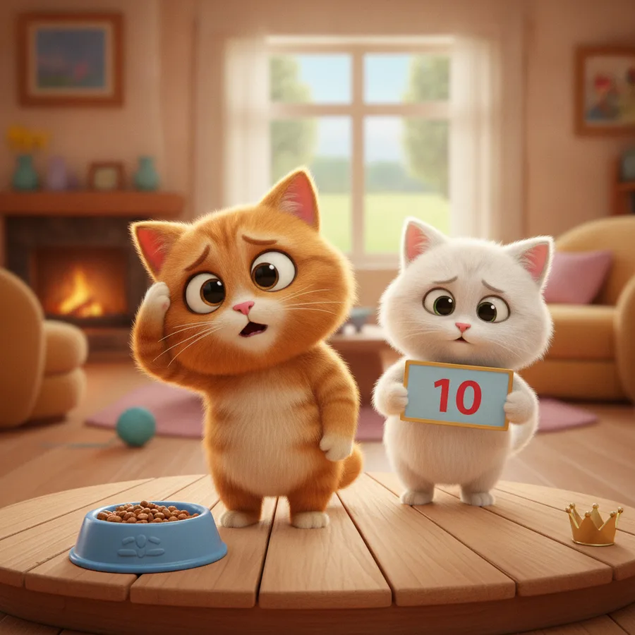 Esta página para colorir apresenta dois gatinhos adoráveis em um ambiente aconchegante. As grandes áreas dos gatinhos são fáceis de colorir, enquanto os móveis detalhados representam um divertido desafio.