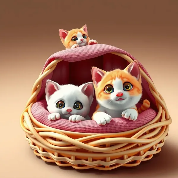 Cozy Kitten Basket — Free Printable Coloring Page for Kids