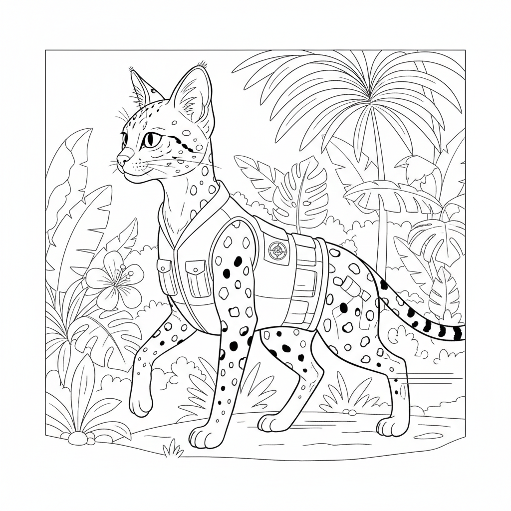 Savannah Jungle Adventure — Free Coloring Page for Kids coloring page