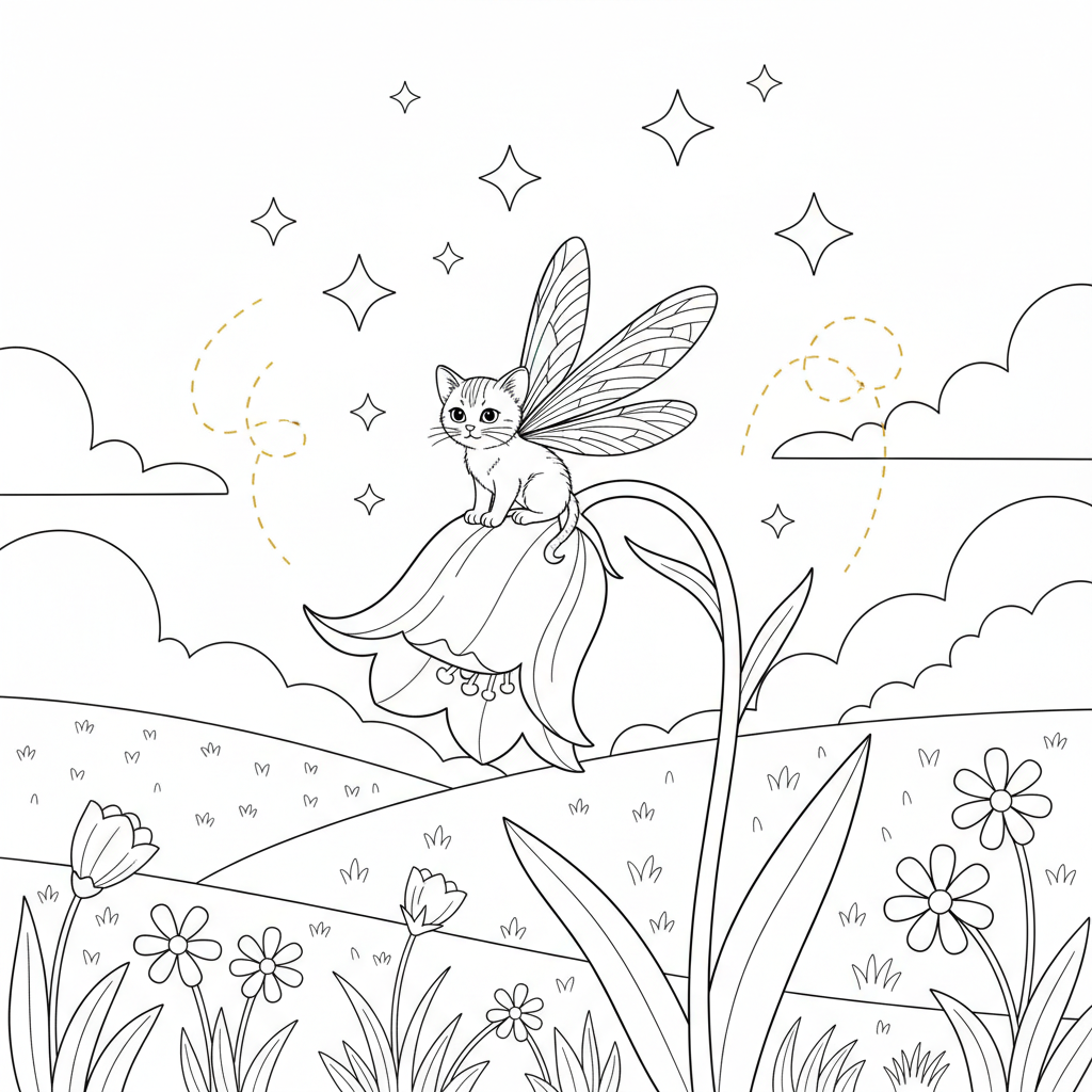 Bluebell Flower Adventure — Free Coloring Page for Kids coloring page