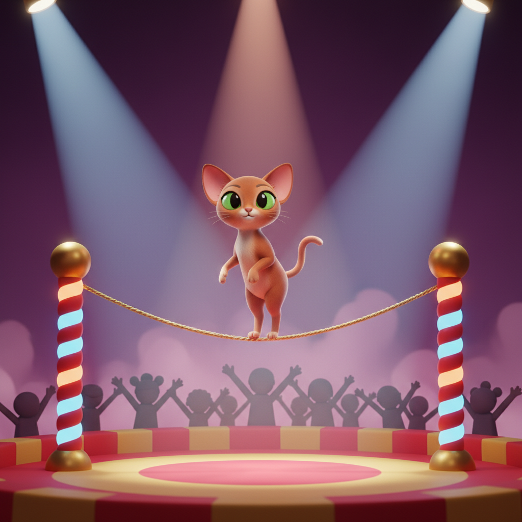 Balancing Abyssinian Cat — Bedtime Story for Kids