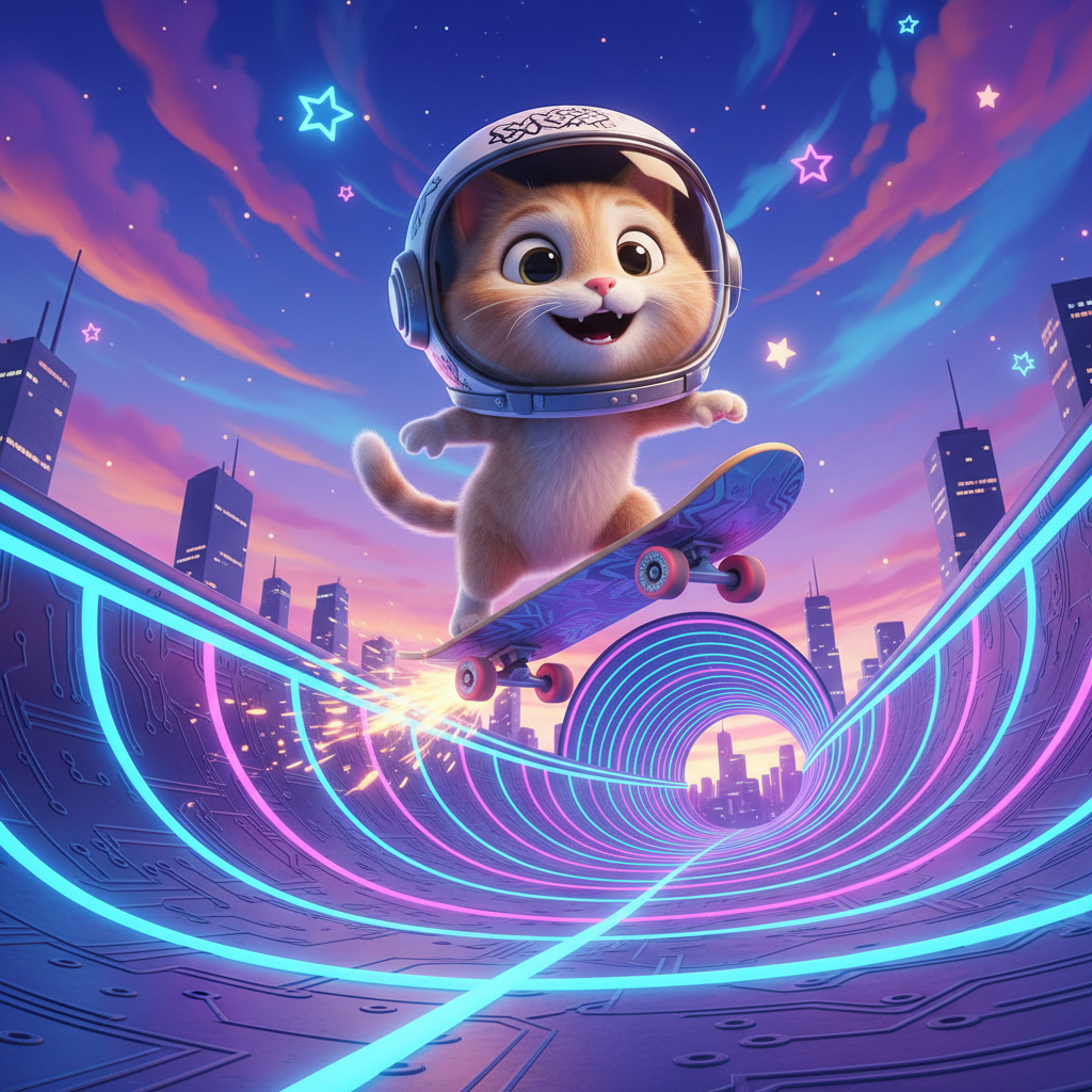Manx Kitten Skateboarding Adventure — Bedtime Story for Kids