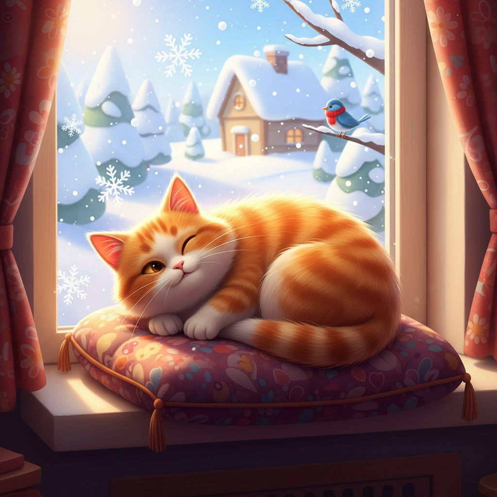 Sleepy Window Cat — Bedtime Story for Kids
