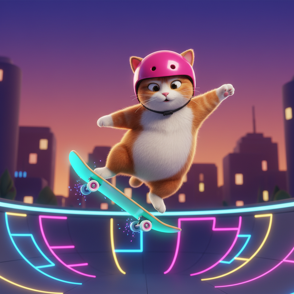 Skateboarding Cat Adventure — Bedtime Story for Kids