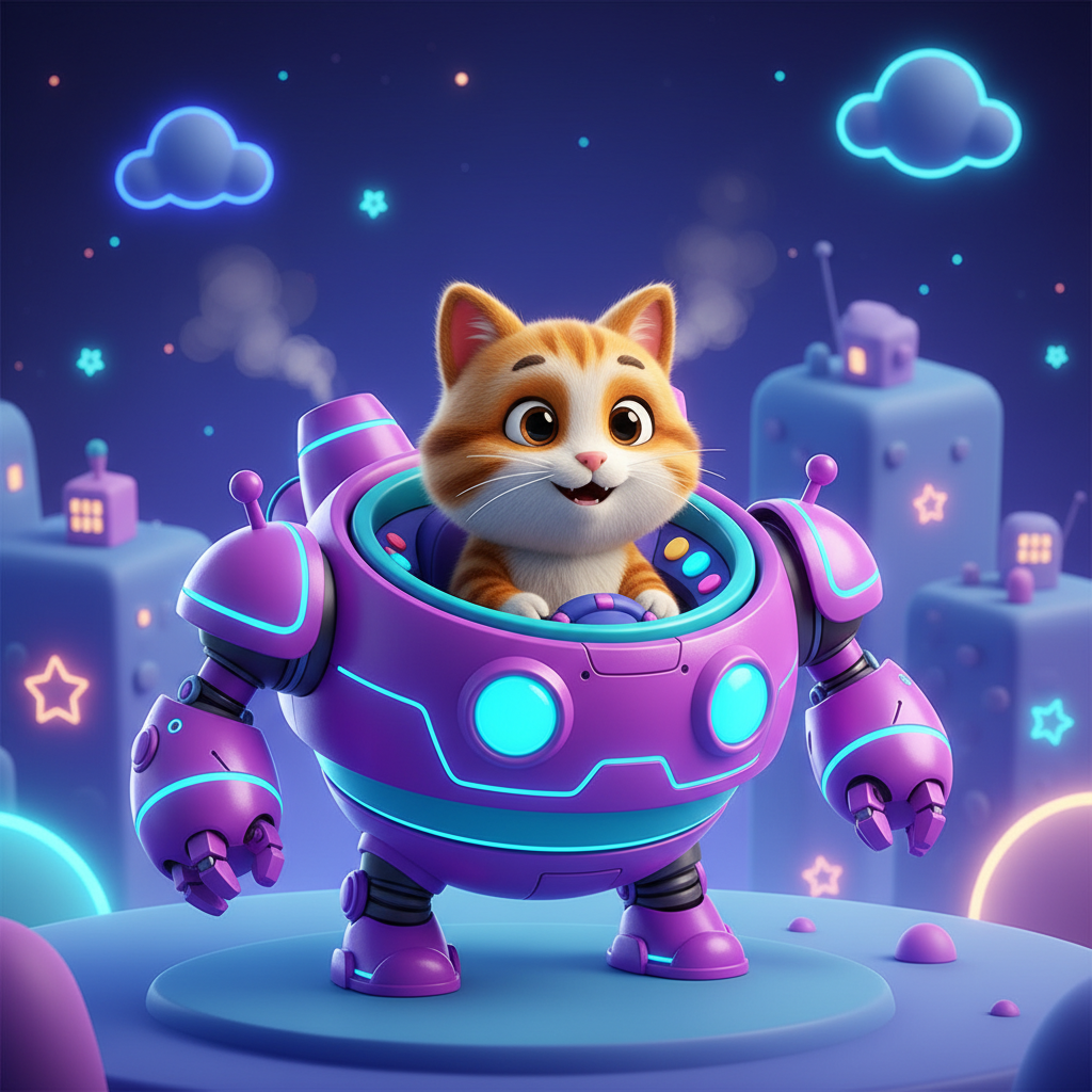 Cat Mech Pilot Adventure — Kids Bedtime Story Free to Read