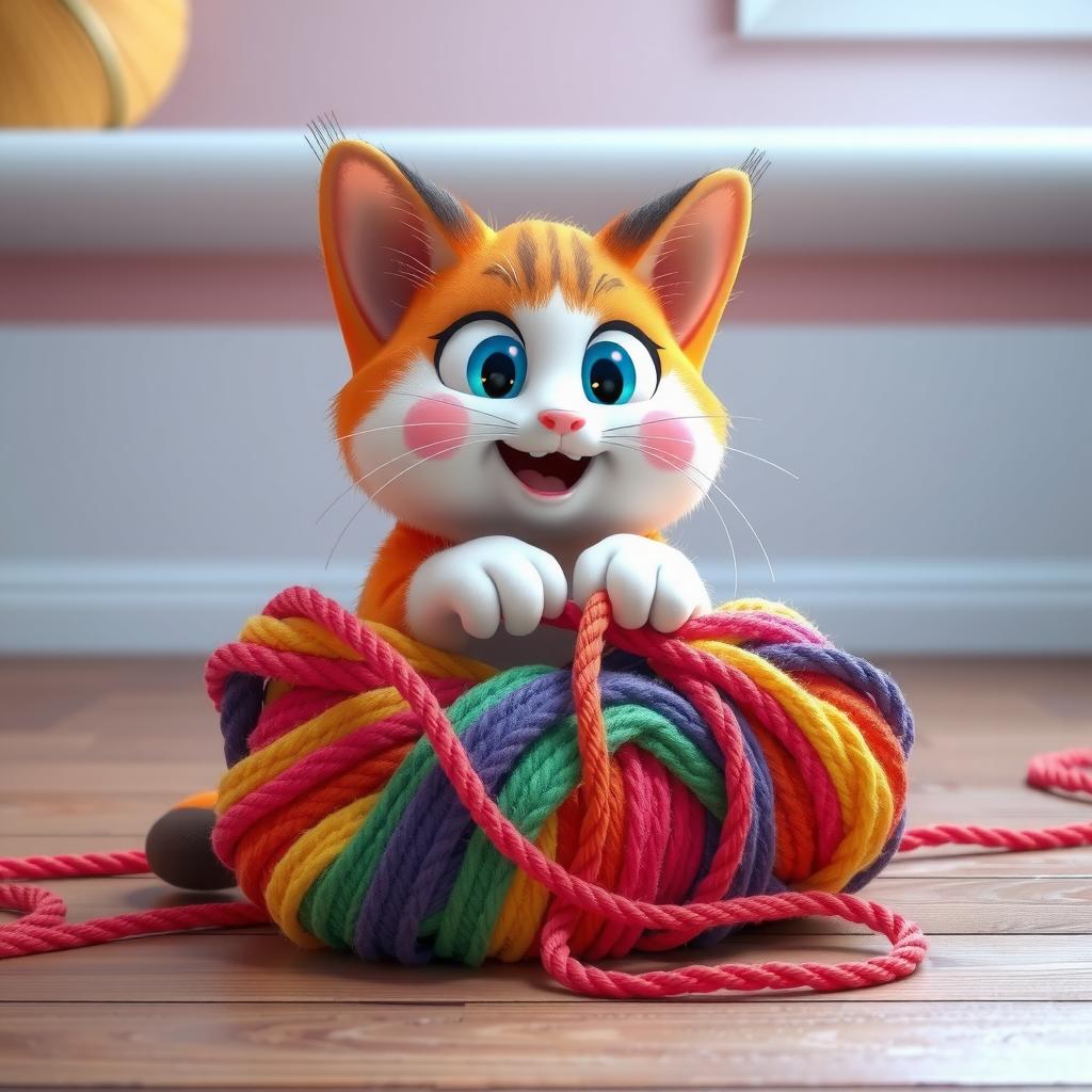 Playful Kitten and Yarn Fun — Bedtime Story for Kids