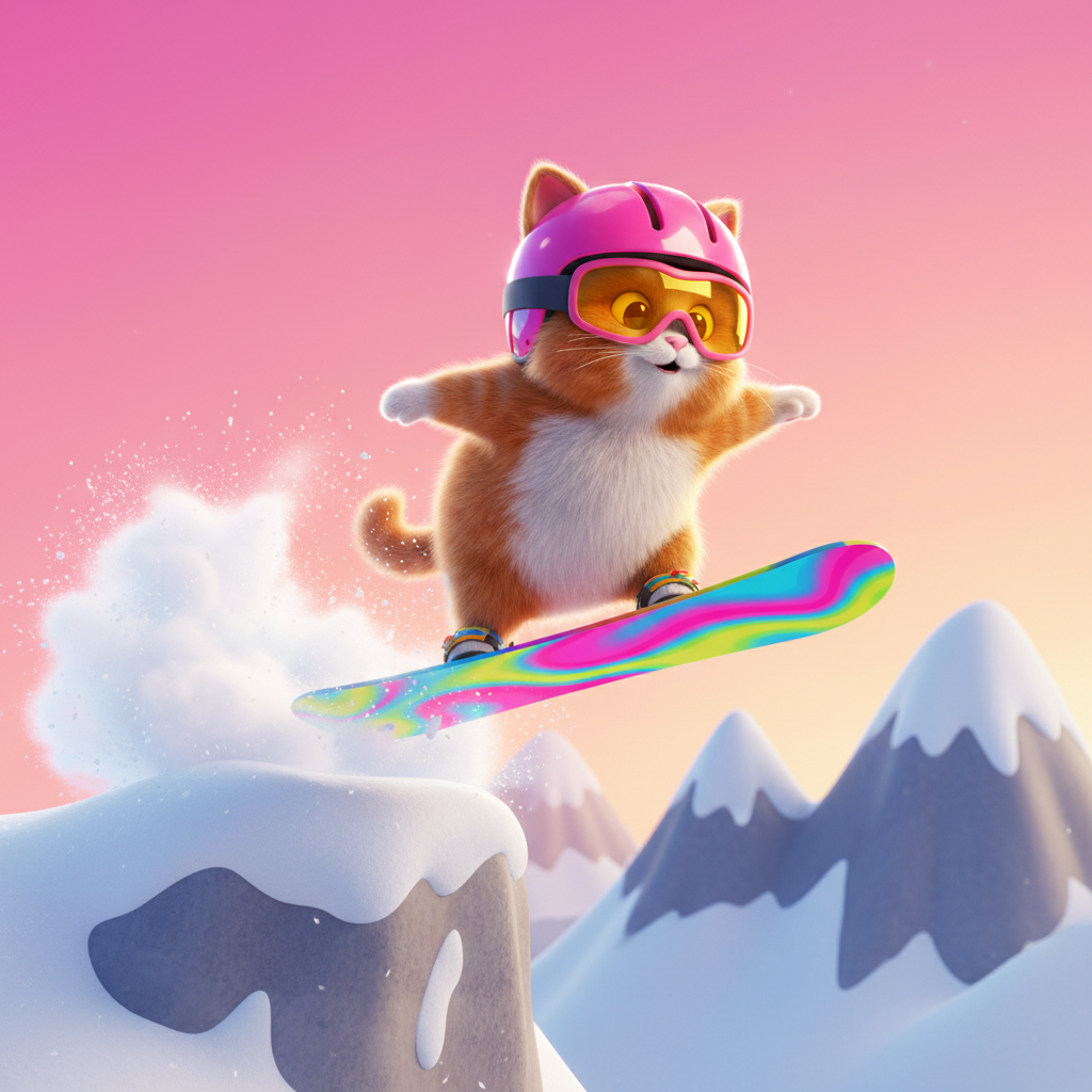 Cat Snowboard Adventure — Bedtime Story for Kids