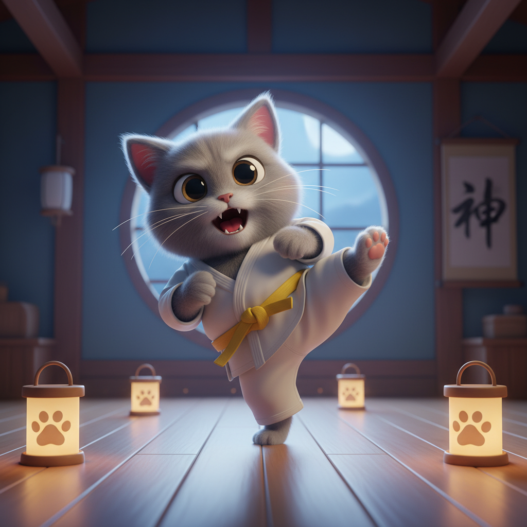 Grey Kitten Karate Adventure — Bedtime Story for Kids
