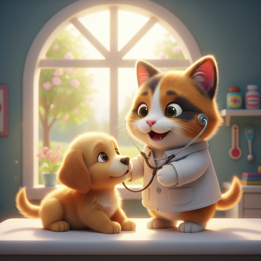 Dr. Whiskers and the Fluffy Puppy — Bedtime Story for Kids