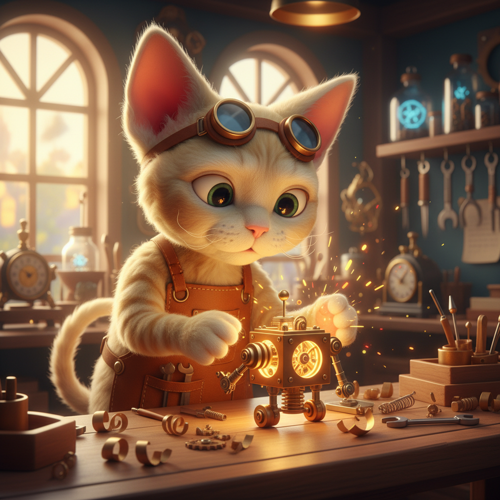 Devon Rex Cat Inventor — Bedtime Story for Kids