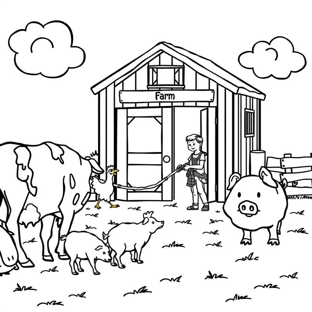 Farm Visit Coloring Page coloring page
