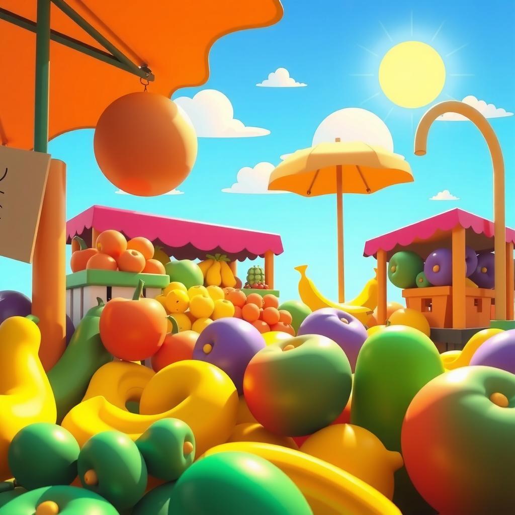 Fruit Market Coloring Page