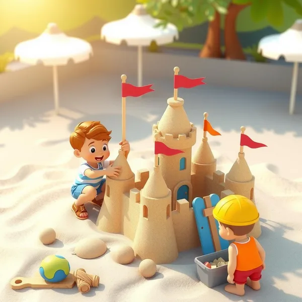Sandpit Castle Coloring Page