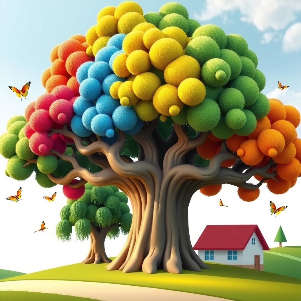 Seasonal Tree Coloring Page