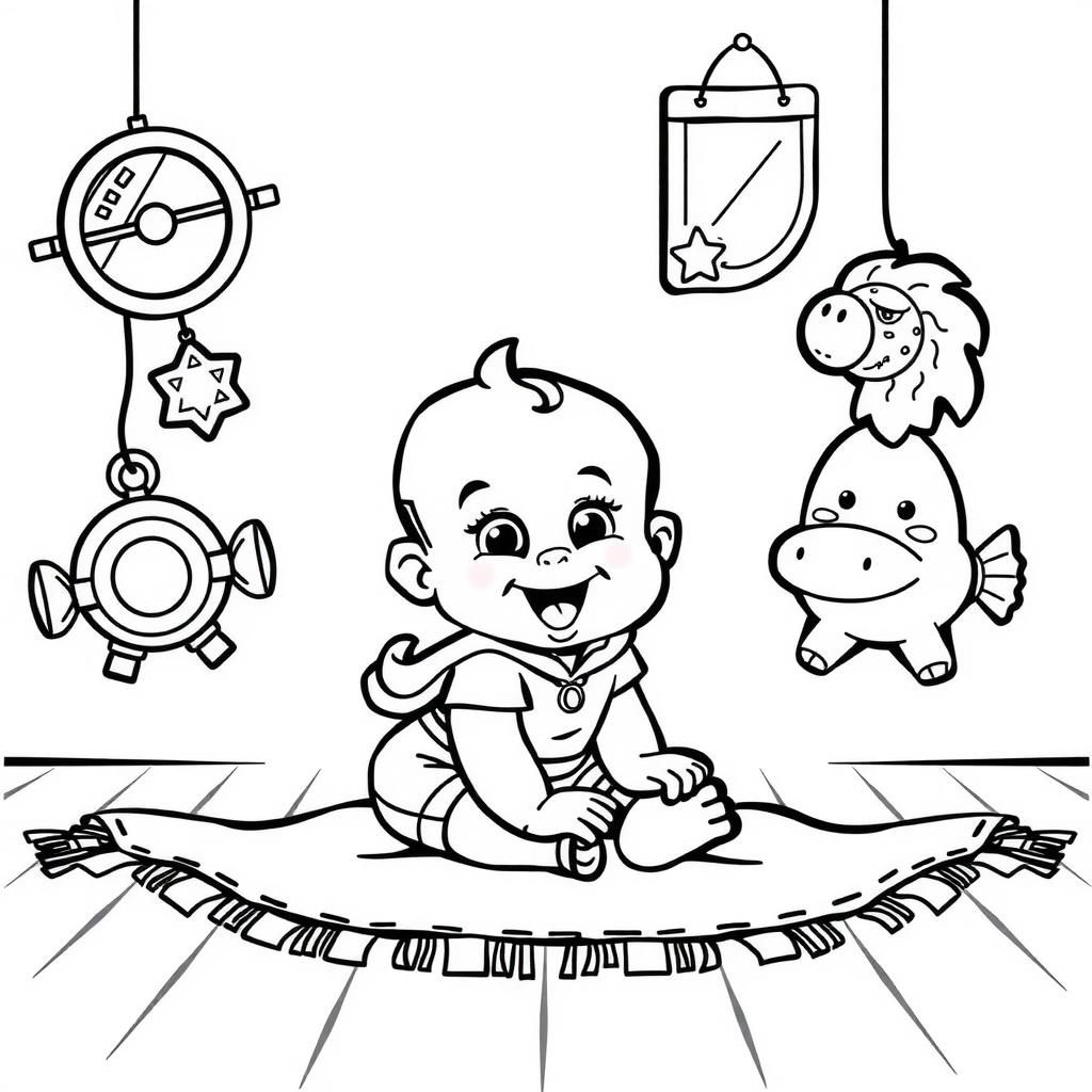 Tummy Time Coloring Page coloring page