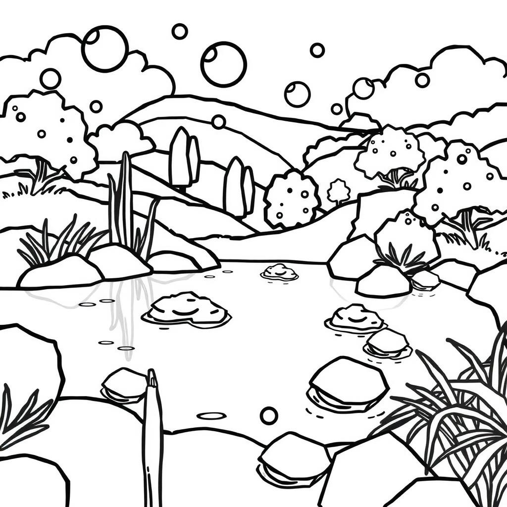Bubble Pond Coloring Page coloring page