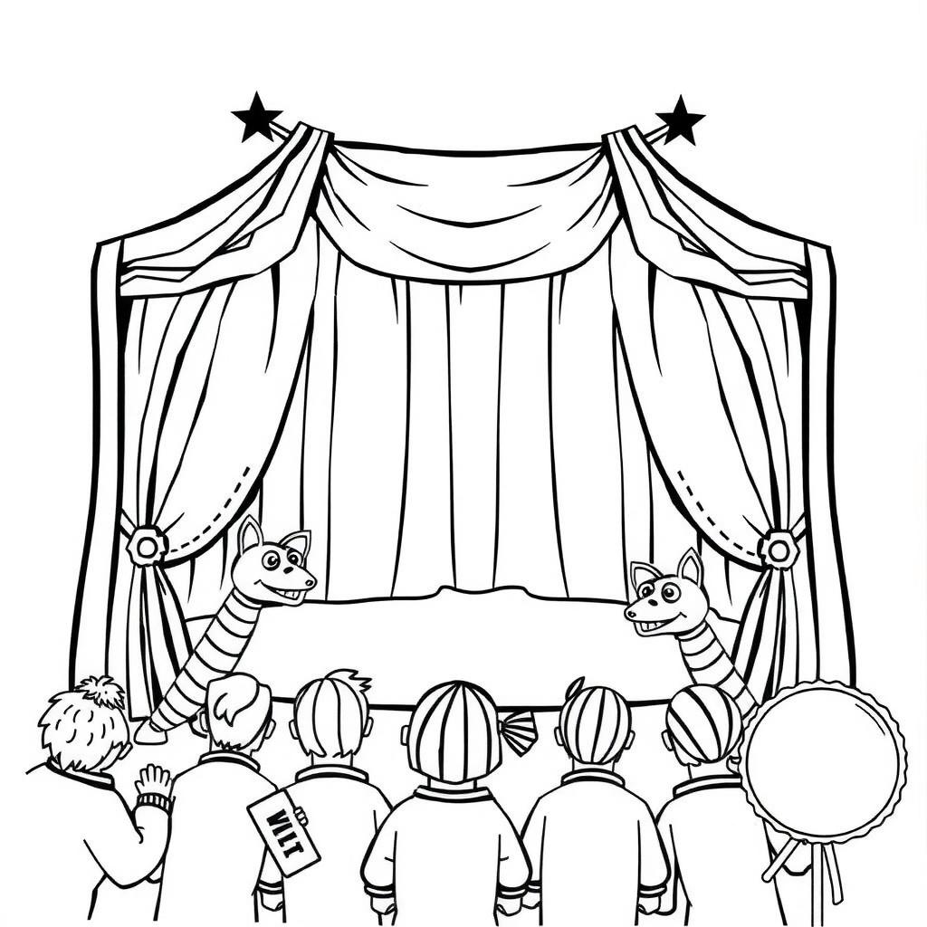 Puppet Show Coloring Page coloring page