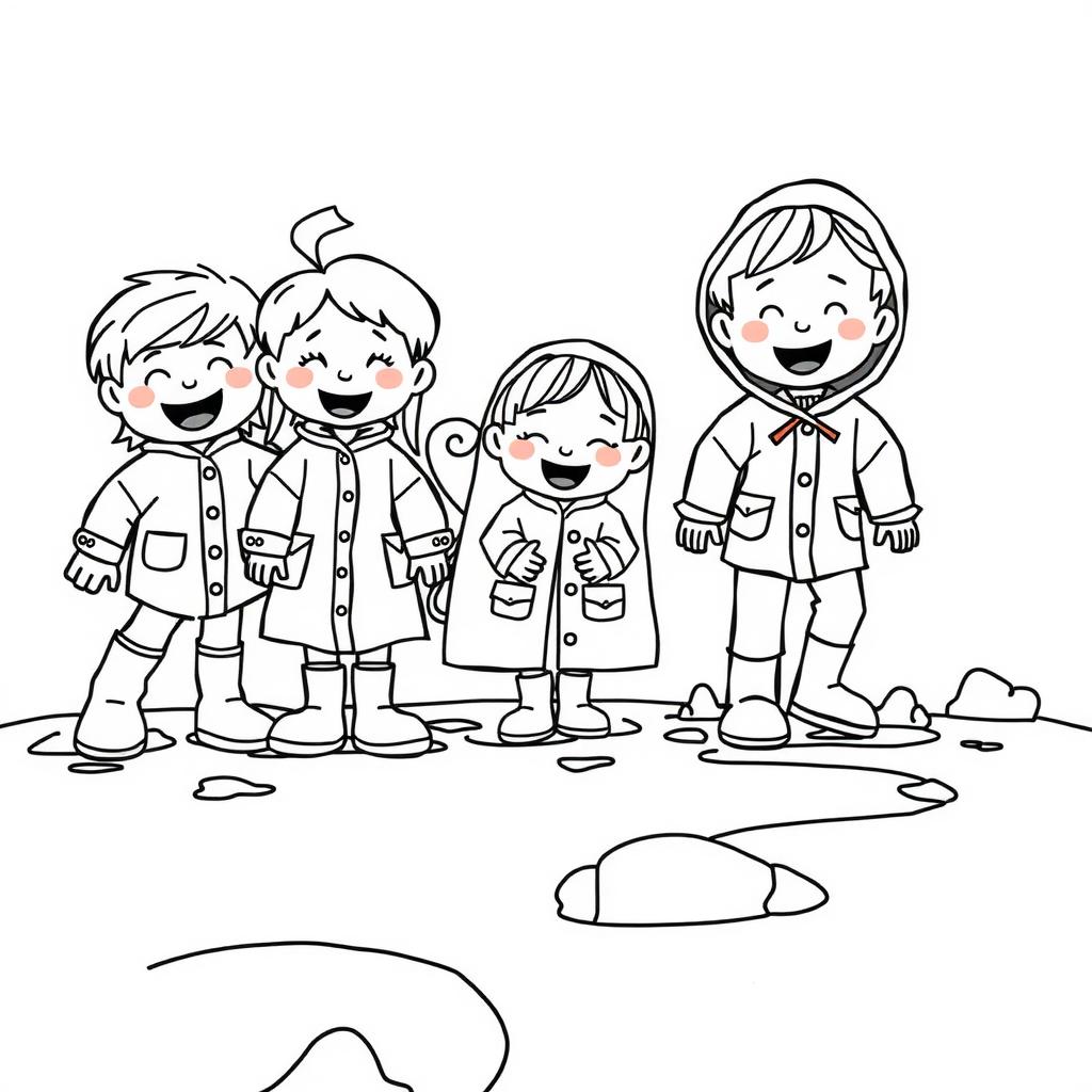 Rainy Day Play coloring page