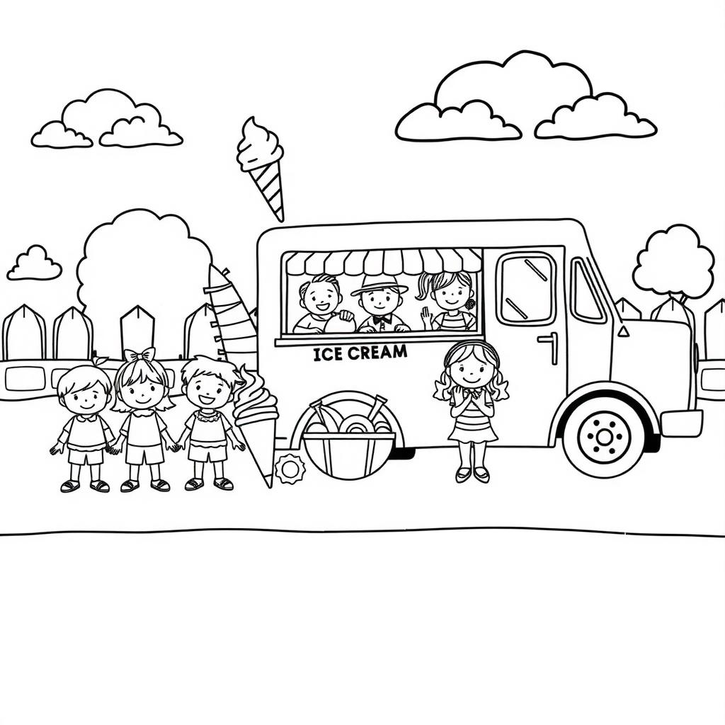 Ice Cream Truck Coloring Page coloring page