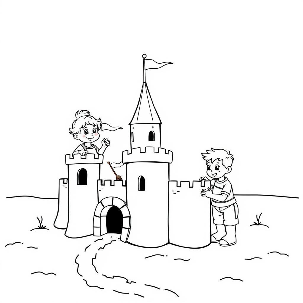Sandpit Castle Coloring Page coloring page