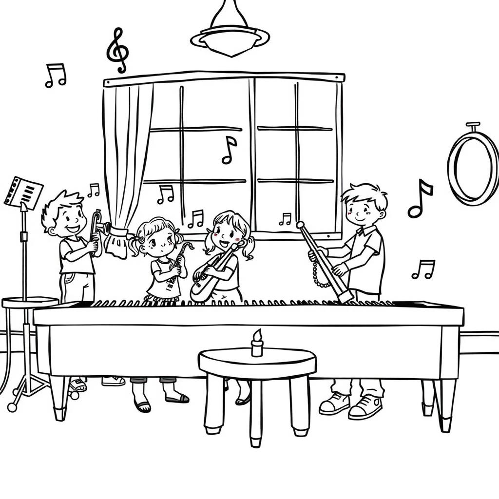 Music Class Coloring Page coloring page