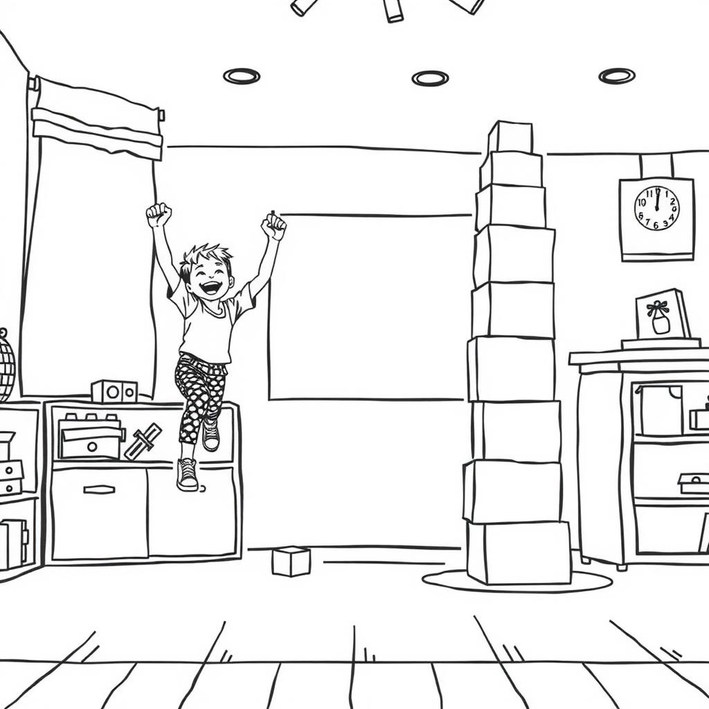 Building Blocks Tower Coloring Page coloring page