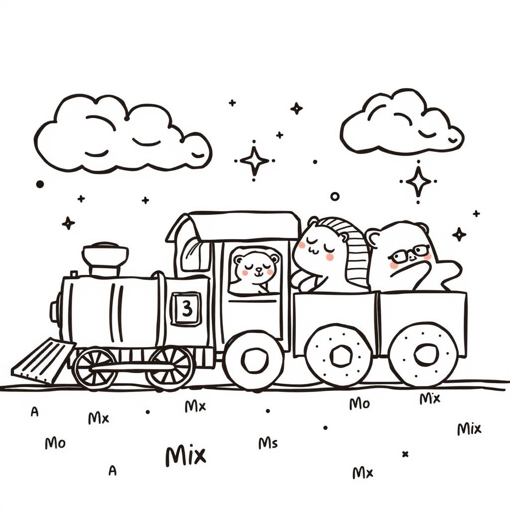 Bedtime Train Coloring Page coloring page