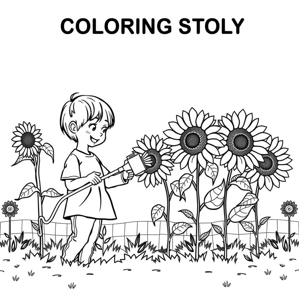 Garden Watering Coloring Page coloring page