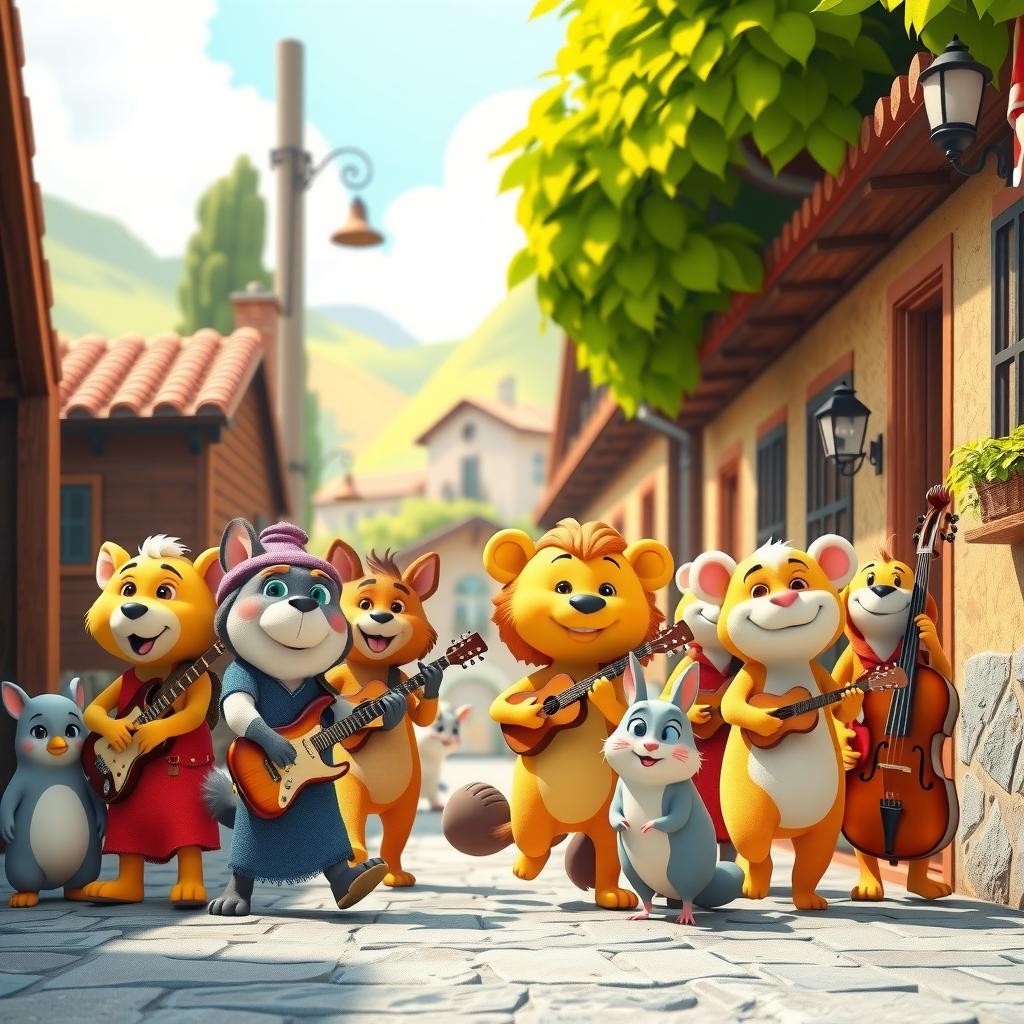 Animal Parade Coloring Page